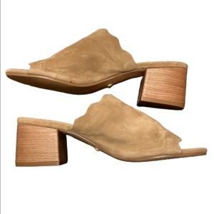 Kensie leather upper slipon block sandals size 7.5